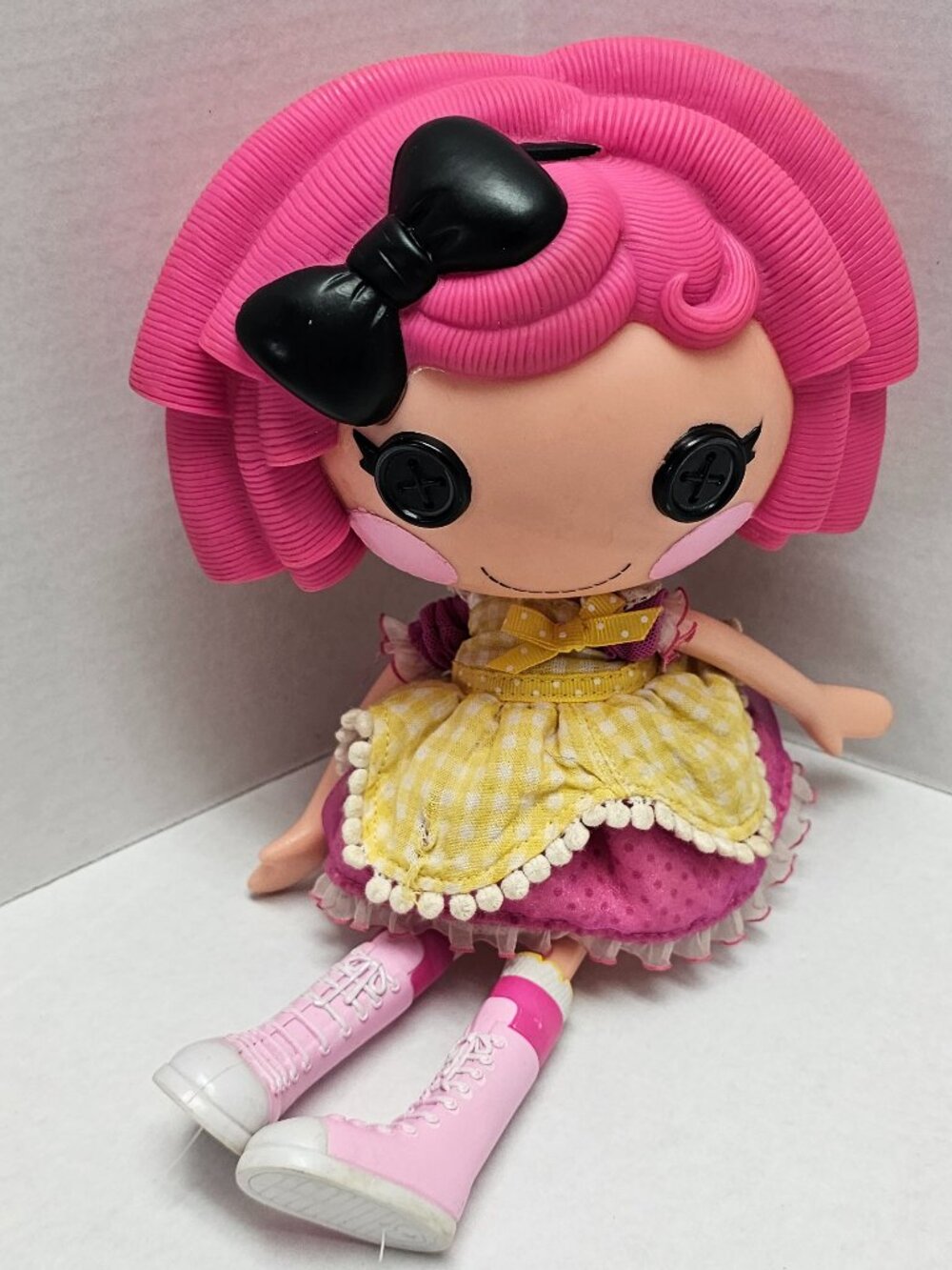 Lalaloopsy Crumbs Sugar Cookie Doll RARE BITTY BUTTONS Full Size Pink Black Bow